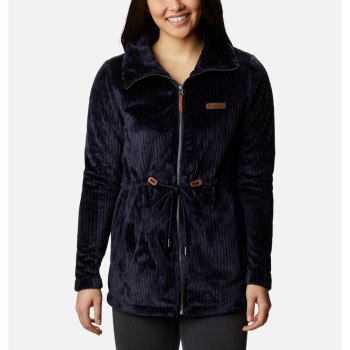 Columbia Ženske Jakne - Fire Side Long Full Zip Sherpa Fleece Tamnoplave Prugice | ADEB-96701
